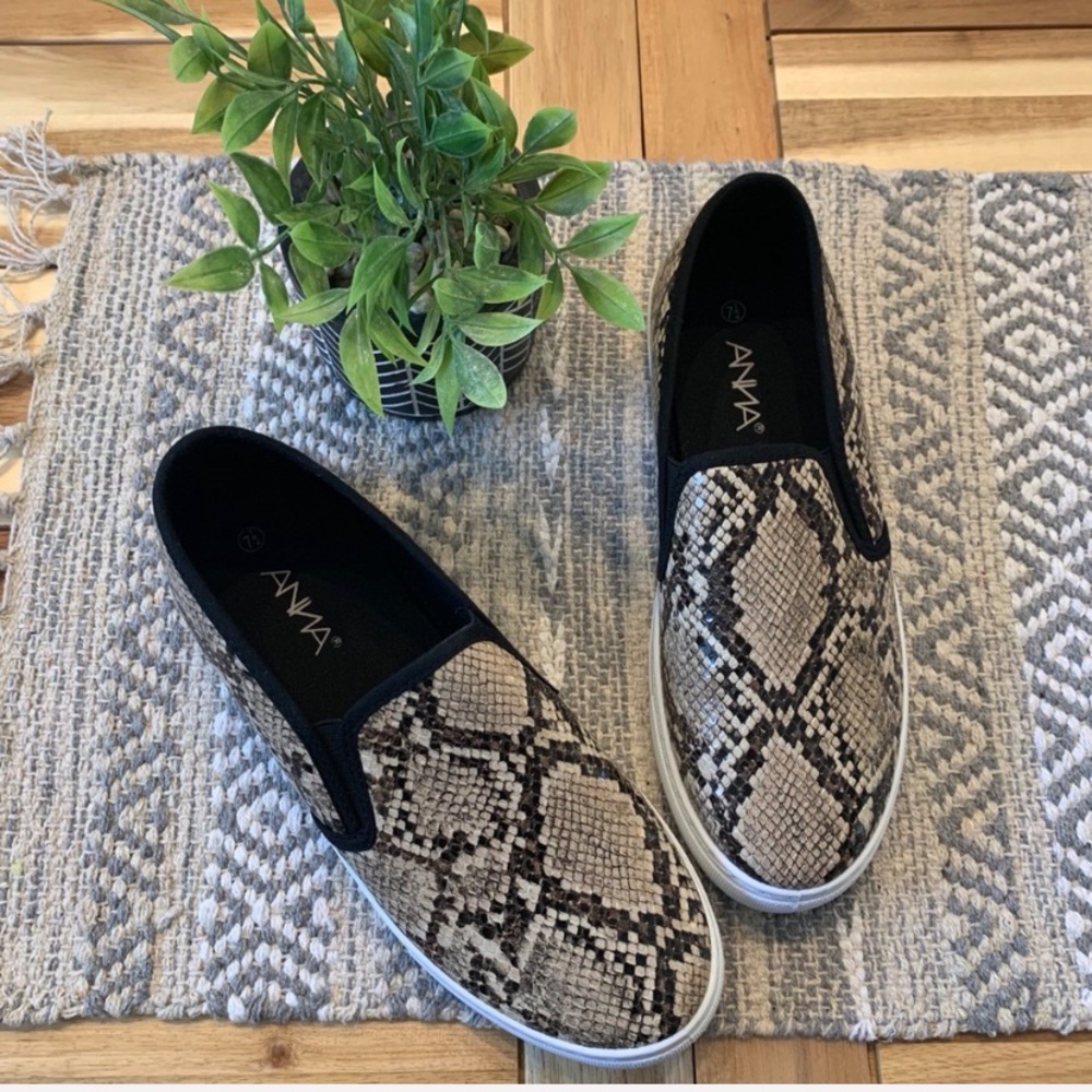 SOLD Snakeskin slip on sneakers - Picture 1 of 7